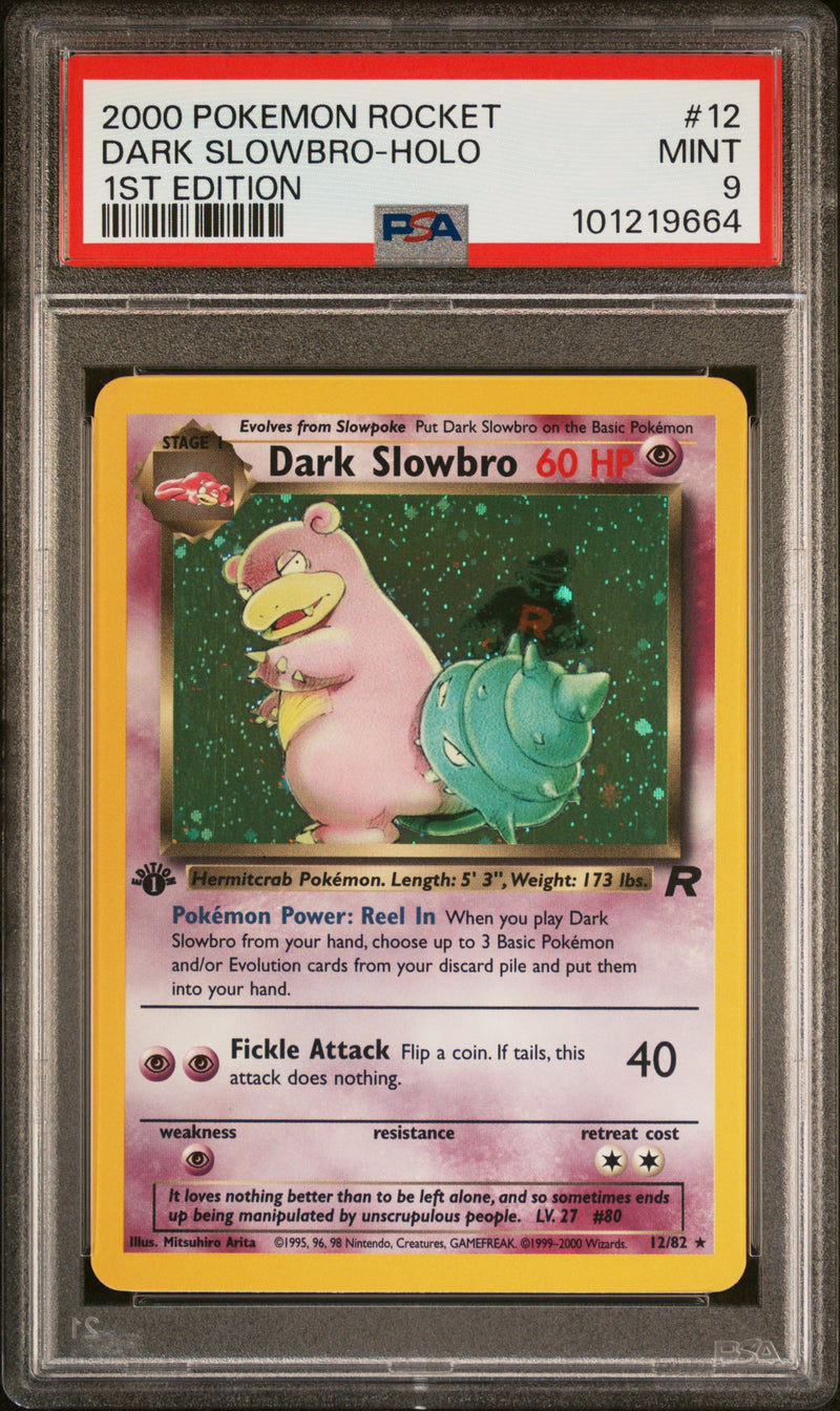 PSA 9 - Team Rocket 1st Edition - Dark Slowbro Holo