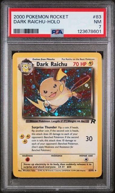 PSA 10 - Team Rocket  - Dark Raichu Holo