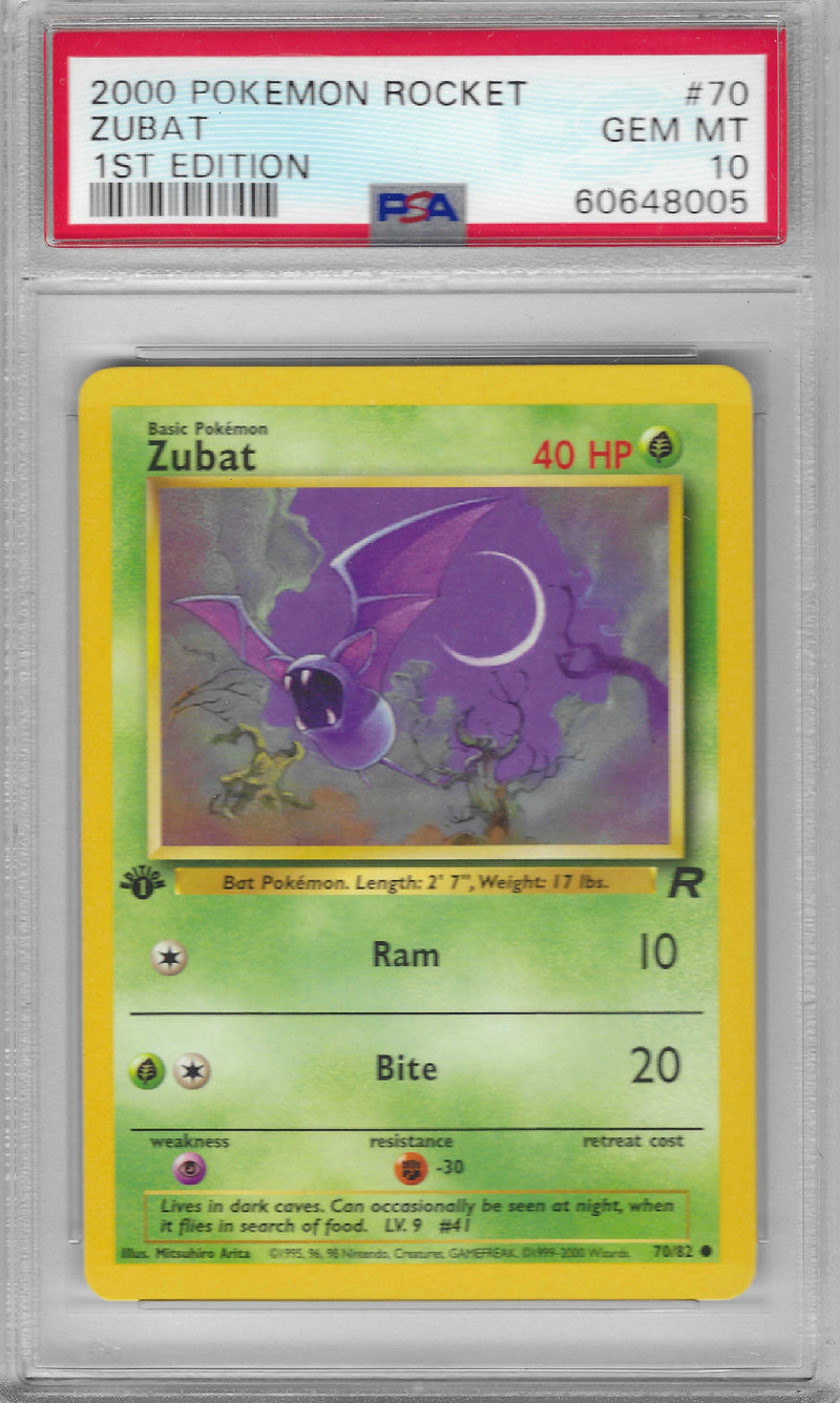 PSA 10 - Rocket - Zubat 1st Edition