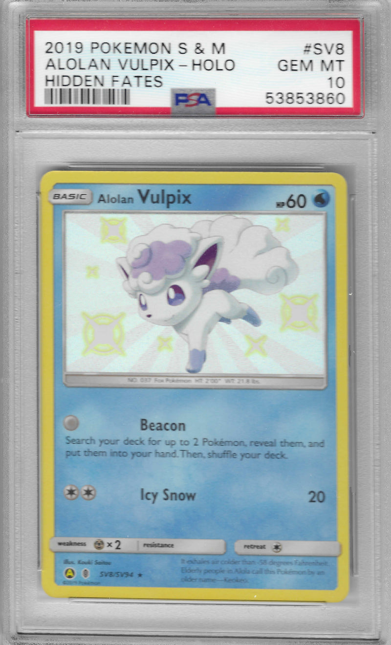 PSA 10 - Hidden Fates - Alolan Vulpix