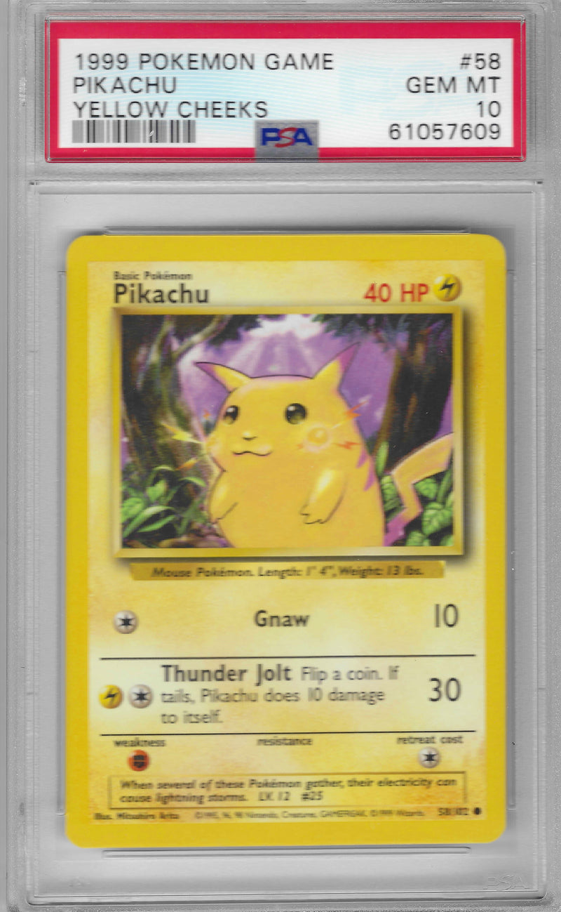 PSA 10 - Base Set Unlimited - Pikachu Yellow Cheeks