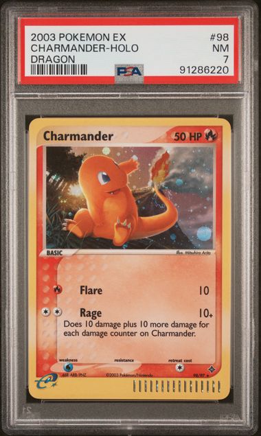 PSA 7 - EX Dragon - Charmander Holo