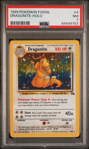 PSA 7 - Fossil Unlimited - Dragonite Holo #4