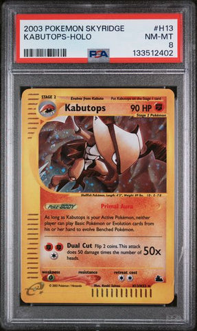 PSA 8 - Skyridge - Kabutops Holo #H13