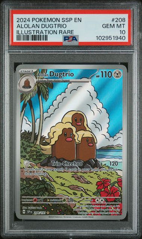 PSA 10 - Surging Sparks  - Alolan Dugtrio #208