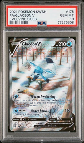 PSA 10 - Evolving Skies - Glaceon V #175