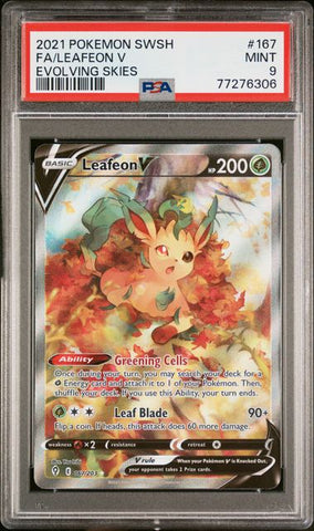 PSA 9 - Evolving Skies - Leafeon V #167