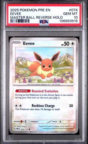 PSA 10 - Prismatic Evolutions - Eevee Masterball #074