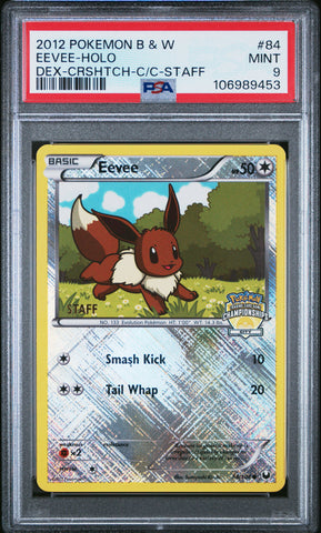 PSA 9 - Black & White Promo - Eevee Championship STAFF #84