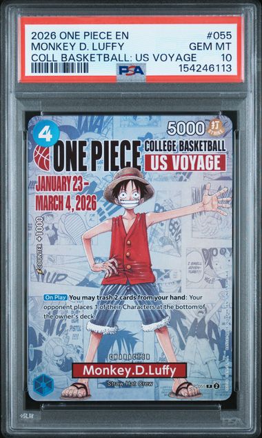 PSA 10 - College Basketball: US Voyage - Monkey. D. Luffy