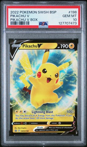 PSA 10 - SWSH Black Star Promos - Pikachu V #SWSH198