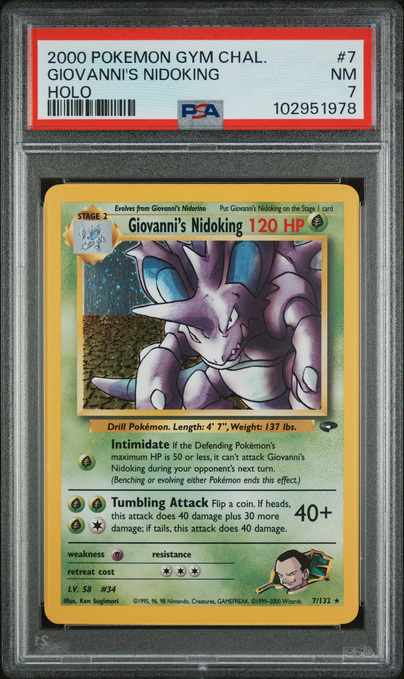 PSA 7 - Gym Challenge  - Giovanni's Nidoking Holo