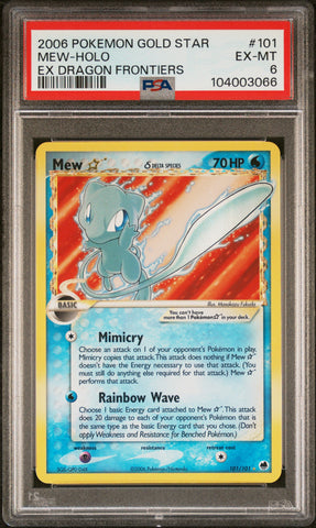 PSA 6 - EX Dragon Frontiers - Mew Gold Star #101