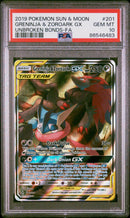 PSA 10 - Unbroken Bonds - Greninja & Zoroark GX