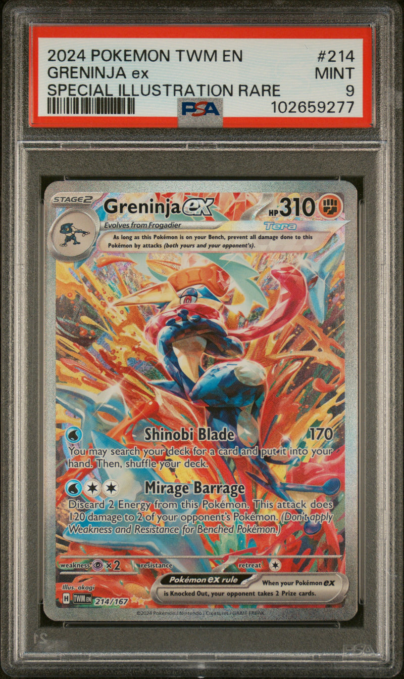 PSA 9 - Twilight Masquerade - Greninja Ex