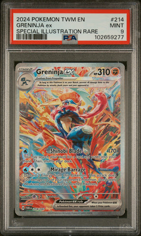 PSA 9 - Twilight Masquerade - Greninja Ex #214