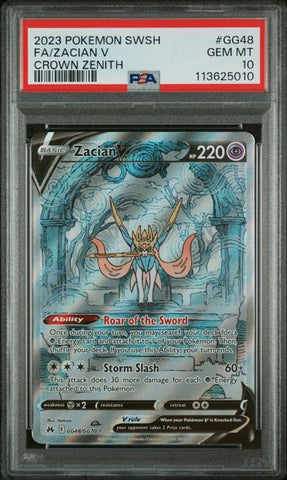 PSA 10 - Crown Zenith - Zacian V #GG48