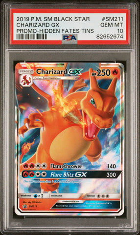 PSA 10 - Black Star Promo  - Charizard GX #SM211