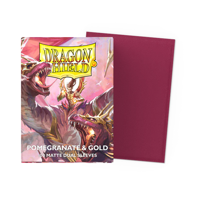 Dragon Shield: Dual Matte Sleeve - Pomegranate & Gold 100Ct