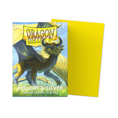 Dragon Shield: Dual Matte Sleeve - Dual Yellow & Silver 100Ct