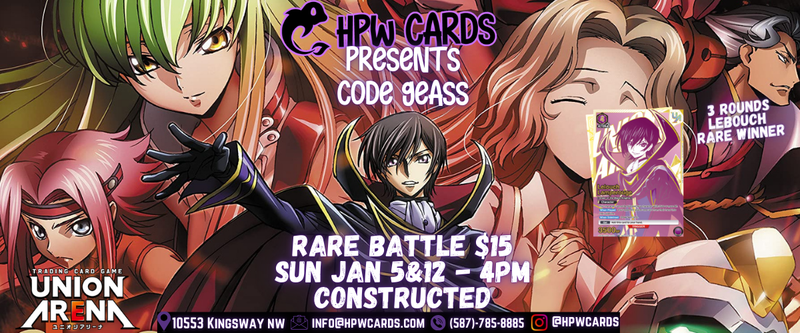 HPW Union Arena Code Geass Rare Battle Sunday Tournament ticket