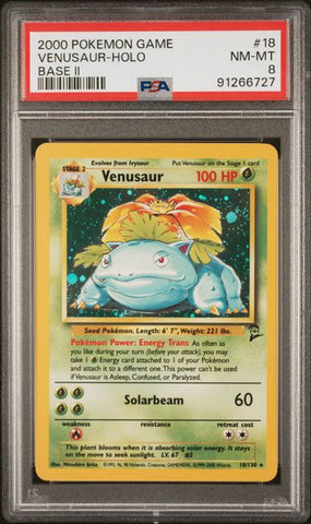 PSA 8 - Base Set 2 - Venusaur Holo #18