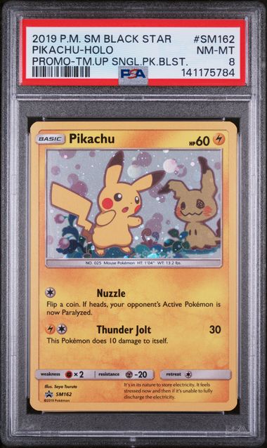PSA 8 - SM Black Star Promo - Pikachu