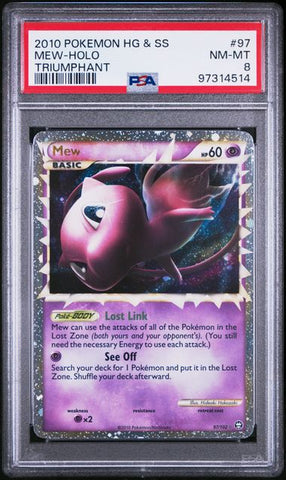 PSA 8 - Mew - Holo - Triumphant #97