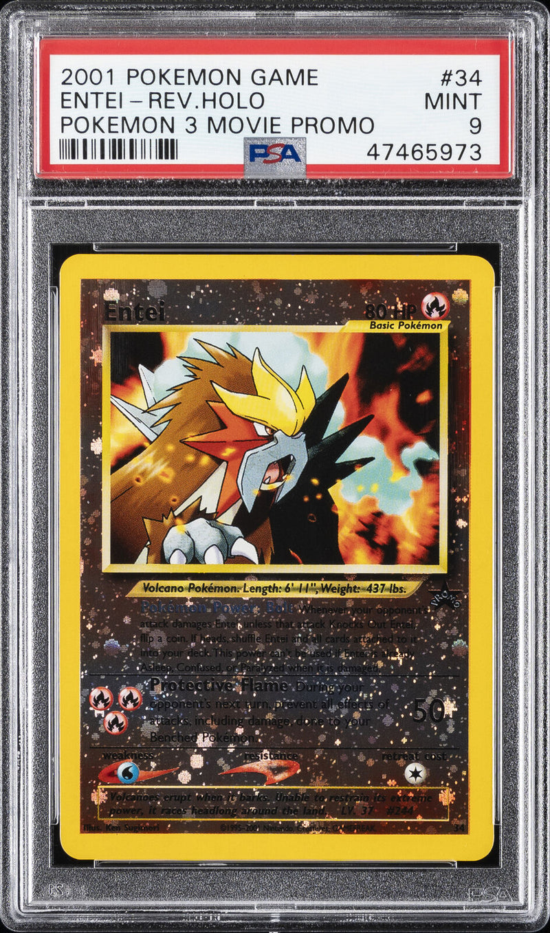 PSA 9 - Pokemon 3 Movie Promo - Entei Rev. Foil