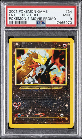 PSA 9 - Pokemon 3 Movie Promo - Entei Rev. Foil #34