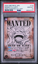 PSA 10 - OP09-Wanted Alt Art Japanese - Monkey D. Luffy