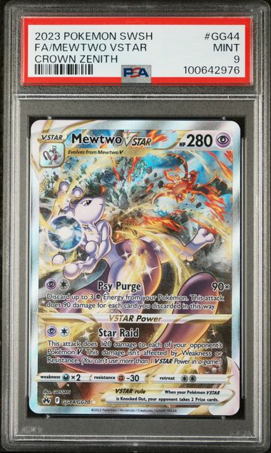 PSA 9 - Crown Zenith - Mewtwo Vstar