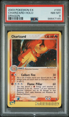 PSA 8 - Pokemon 2003 EX Dragon - Charizard-Holo #100