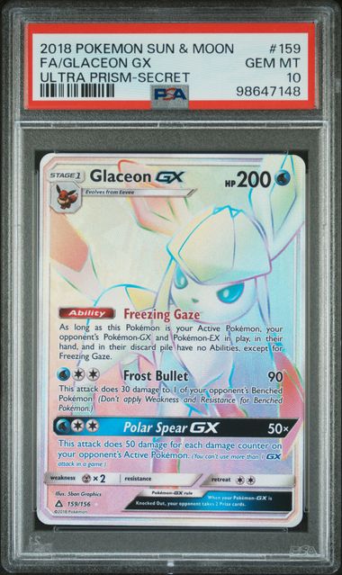 PSA 10 - Ultra Prism - Glaceon Gx