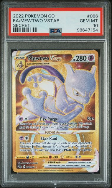 PSA 10 - Pokemon Go - Mewtwo Vstar