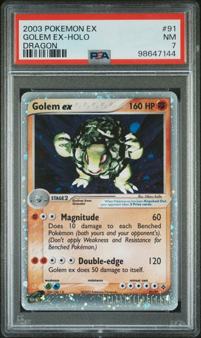 PSA 7 - 2003 Pokemon Ex Dragon- Golem ex Holo #91