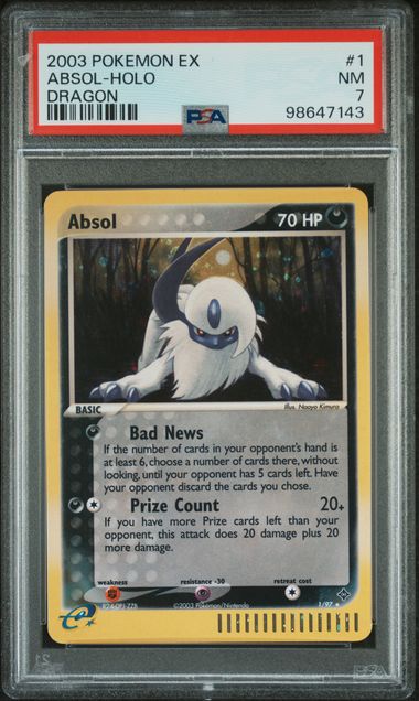 PSA 7 - 2003 Pokemon Ex Dragon- Absol Holo