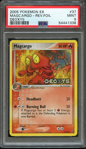 PSA 9 - Magcargo Reverse Foil - 2005 Pokemon ex Deoxys #37