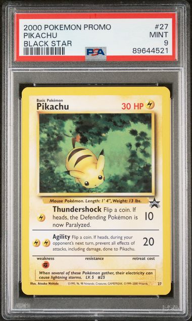 PSA 9 - 2000 pokemon promo Black Star Promo - Pikachu