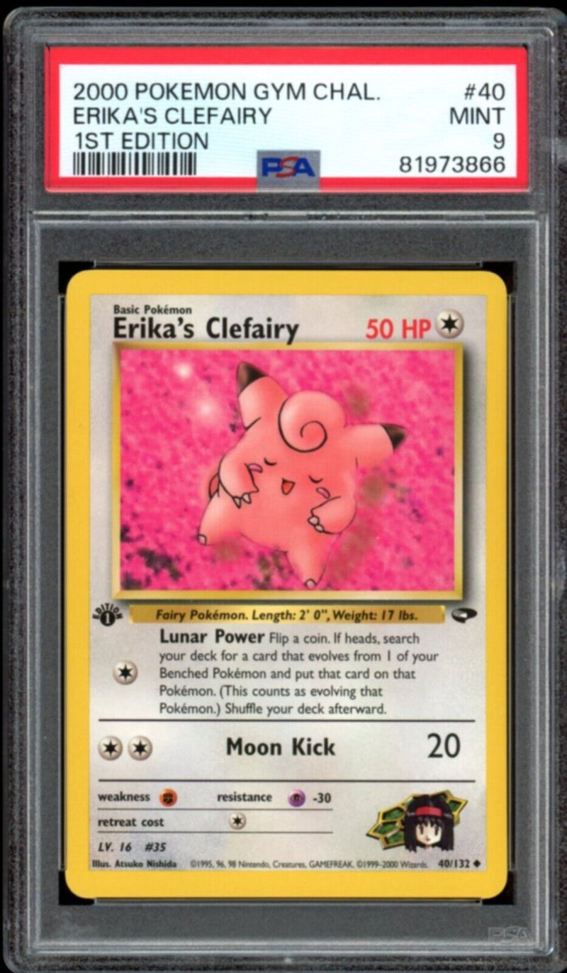 PSA 9 - 2000 Pokemon Gym Challenge - Erika’s Clefairy 1st Edition