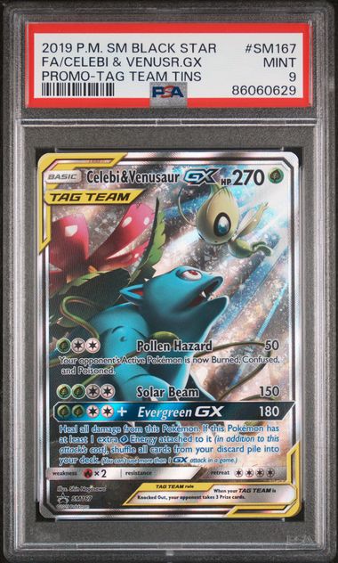 PSA 9 - Promo Tag Team Tins - Celebi & Venusaur Gx