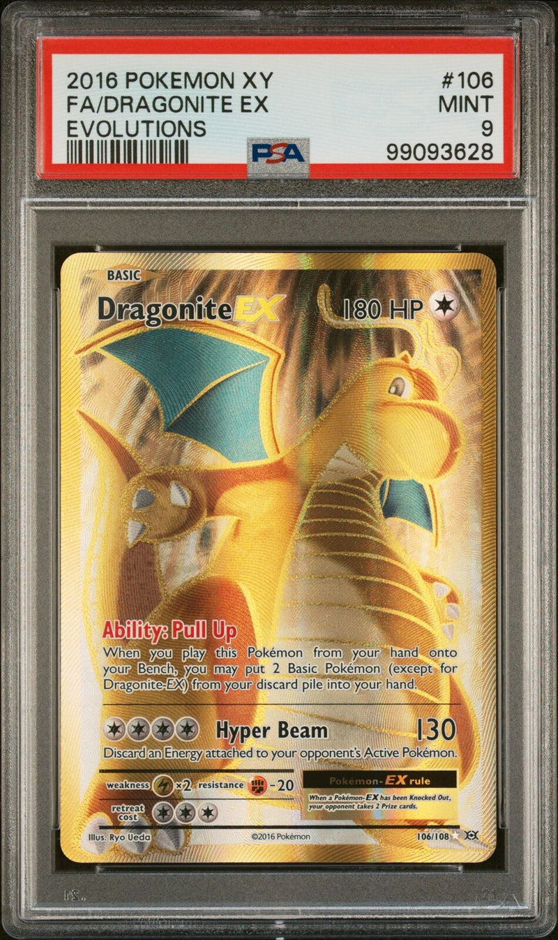 PSA 9 - Pokemon XY: Evolutions - FA Dragonite Ex