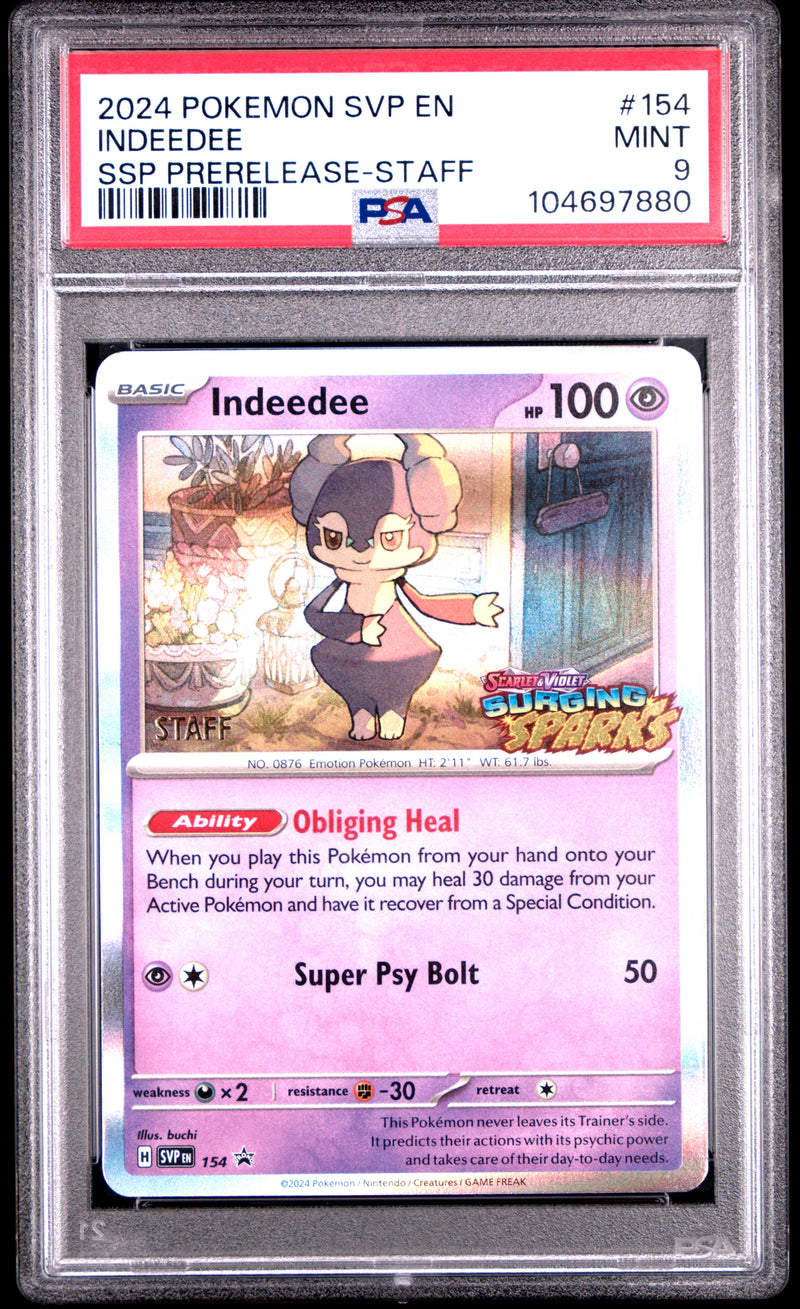 PSA 9 - Surging Sparks Promo  - Indeedee STAFF