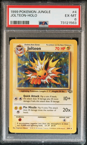 PSA 6 - 1999 Pokemon Jungle - Jolteon Holo  - #4