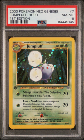 PSA 8 - Neo Genesis 1st Edition - Jumpluff Holo #7
