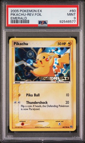 PSA 9 - EX Emerald - Pikachu Reverse Foil #60