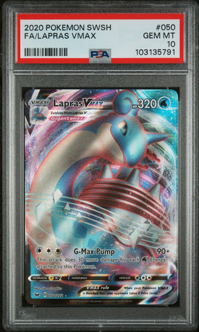 PSA 10 - Sword & Shield - Lapras Vmax #050