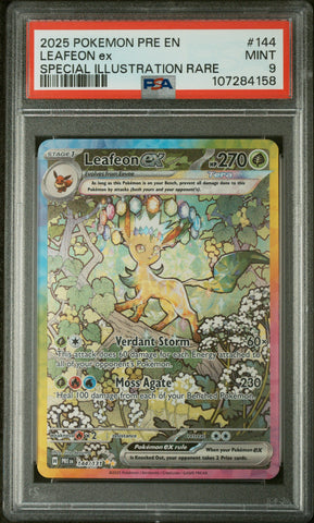 PSA 9 - Prismatic Evolutions - Leafeon EX #144