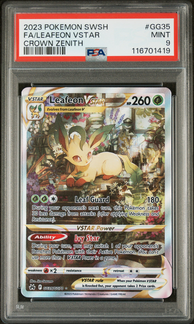 PSA 9 - Crown Zenith - Leafeon Vstar