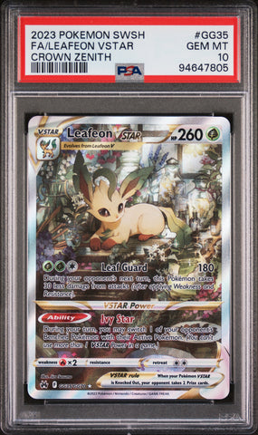 PSA 10 - Crown Zenith - Leafeon VSTAR #GG35